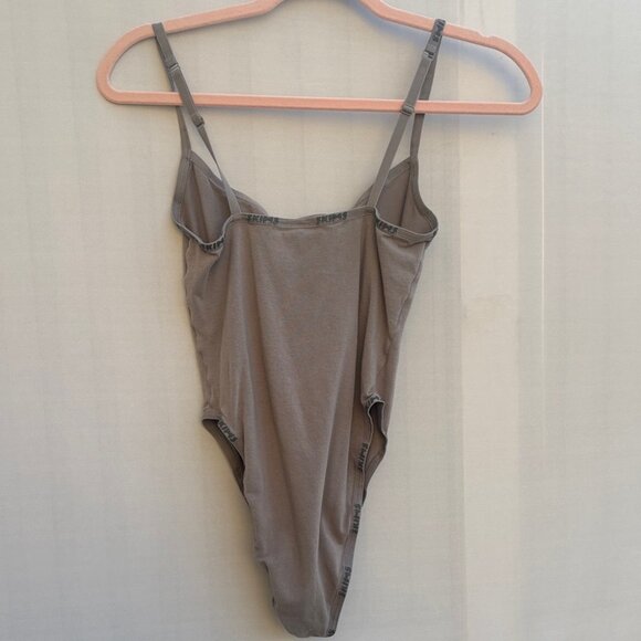 SKIMS Women's Gray Cotton Logo Bodysuit - Picture 6 of 6